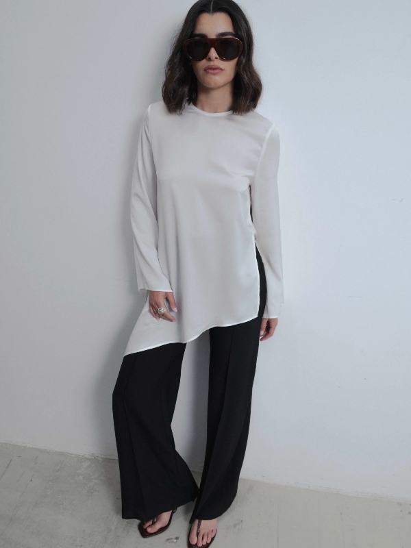 Blusa Asimmetrica Bianca