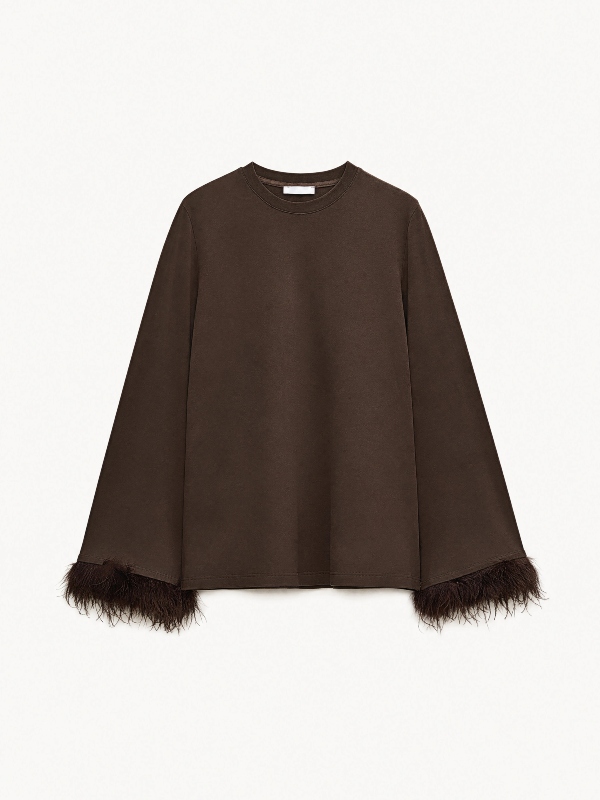 Maglia Piume Marrone