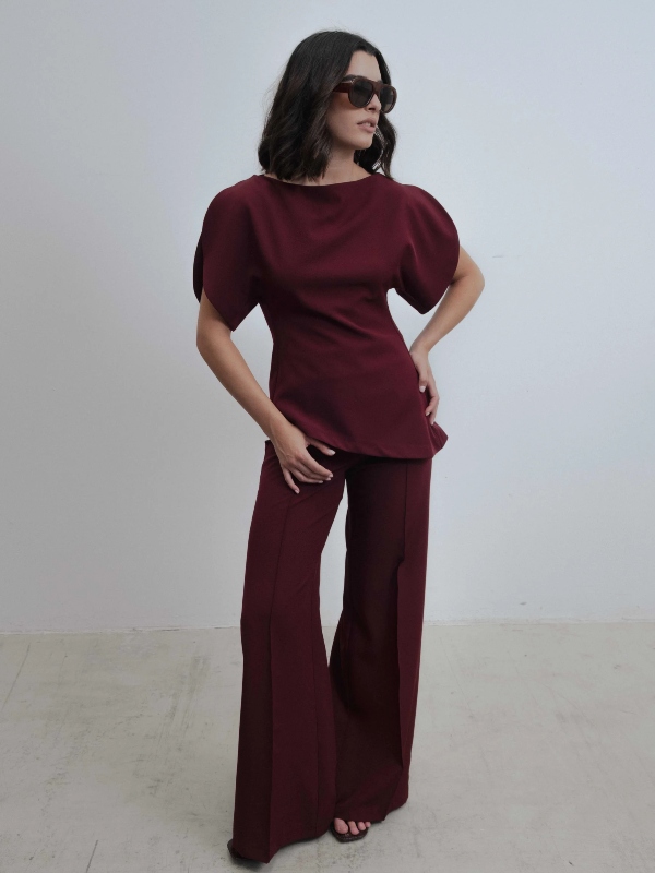 Pantaloni Fluidi Bordeaux